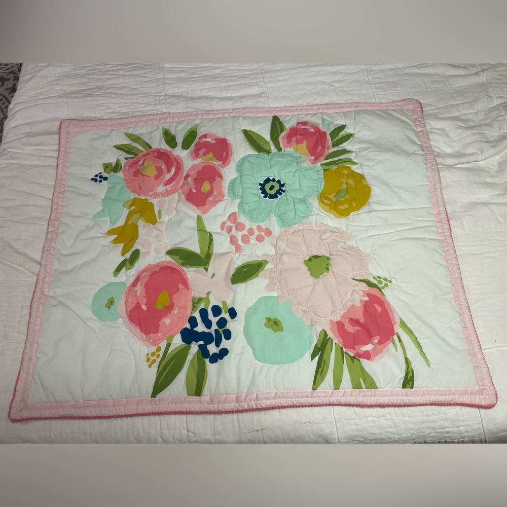 Cloud Island Watercolor Floral Crib Comforter & Bedskirt